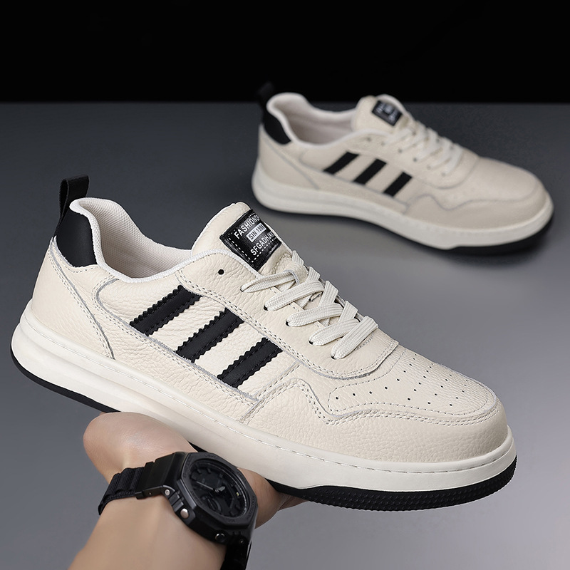 First-Layer Cowhide White Sneakers for Men 2026, Genuine Leather Men's Casual Sneakers, Breathable Sports Shoes, Casual and Versatile First-Layer Cowhide White Sneakers for Men 2026, Genuine Leather Men's Casual Sneakers, Breathable Sports Shoes, Casual and Versatile
