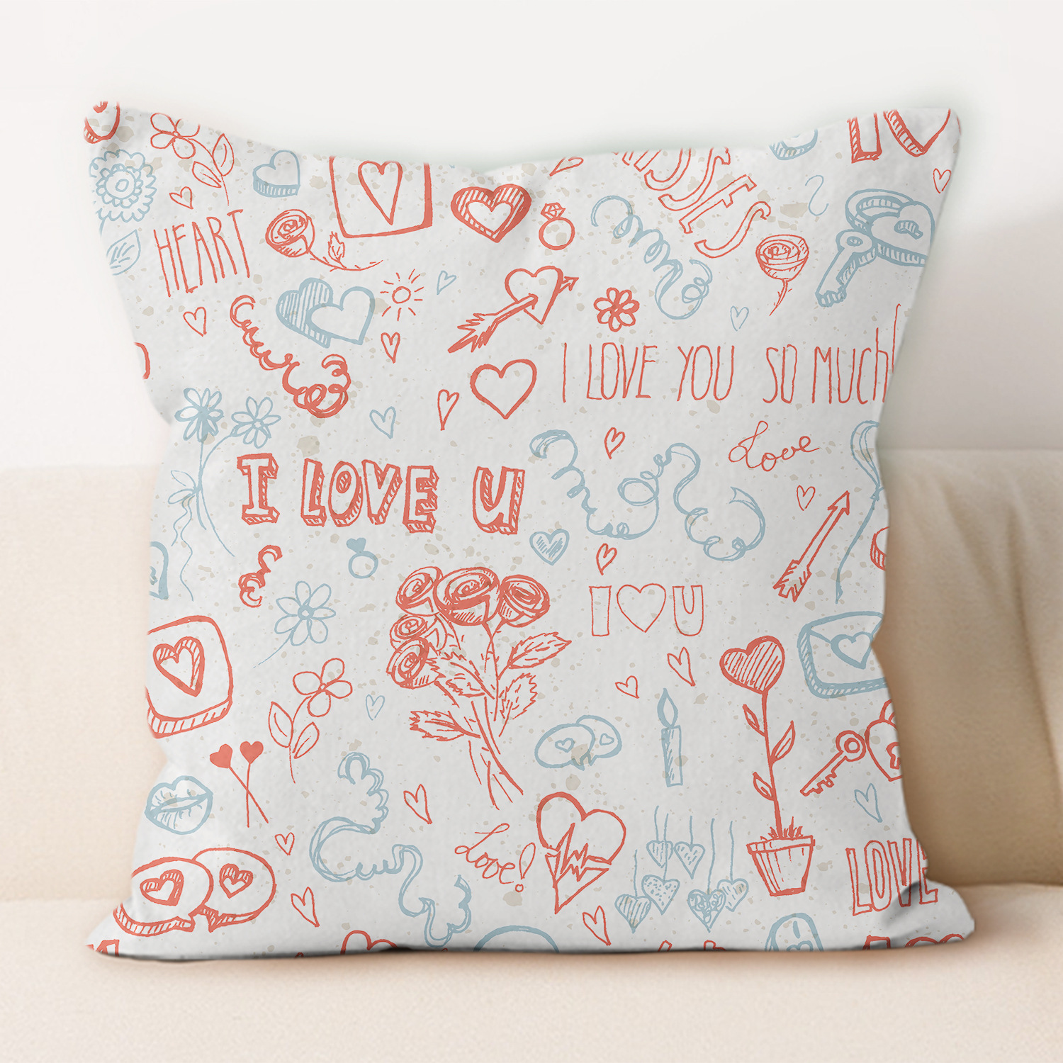Día de San Valentín acuarela almohada al por mayor moderna simple almohada decoración almohada funda al por mayor almohada personalizada