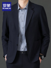 罗蒙休闲西装外套男2025新款秋冬加绒加厚西服高级感商务男款正装