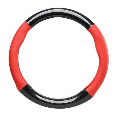 New Carbon Fiber Car Steering Steering wheel cover - red