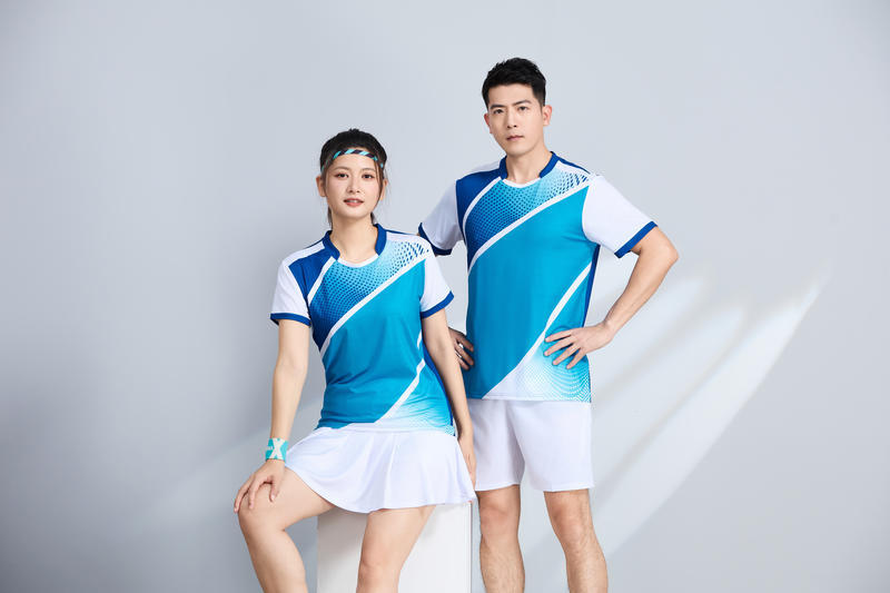 poliamonio rápido secado transpirable bádminton hombre niñas adultos el mismo cuello en V entrenamiento deportivo superior impresión personalizada