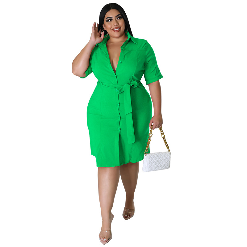 350g Weight Knee-Length Dress Length Type Short Sleeve Sleeve Length Shirt Dress Dresses Type Regular Sleeve Sleeve Type Polyester Fabric Type Mid Waist Waist Line Daily Occasion Shirt Collar Neckline Regular Fit Fit Type Solid Color Pattern Summer Season Button, Straps Design Casual Style Wholesale Casual Button Straps Solid Color Daily Shirt Collar Short Sleeve Shirt Dress