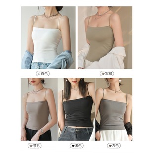 Popular 1806 Sling Breast Pad Bottoming Outer Camisole Women's New Beautiful Back Intimates Tube Top All-In-One Sleeveless