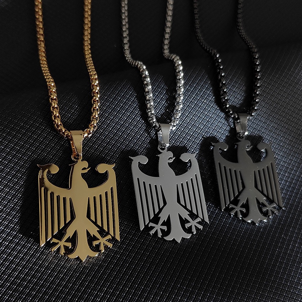 Cross-Border European and American Stainless Steel Necklace Personalized Eagle New Pendant Men's Trendy Hip-Hop Accessories Unisex