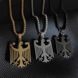 跨境欧美不锈钢项链个性老鹰新款吊坠男士潮流嘻哈配件男女通用