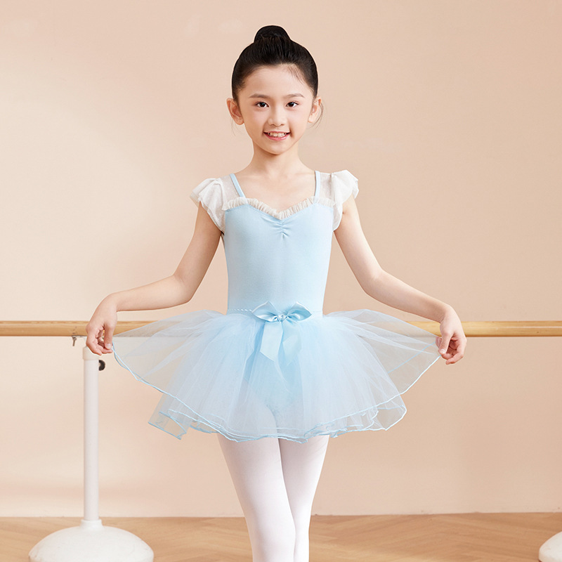 Falda de baile para niños de ala ancha elástica de cuatro capas de malla Princesa pettiskirt Ballet vestido de rendimiento