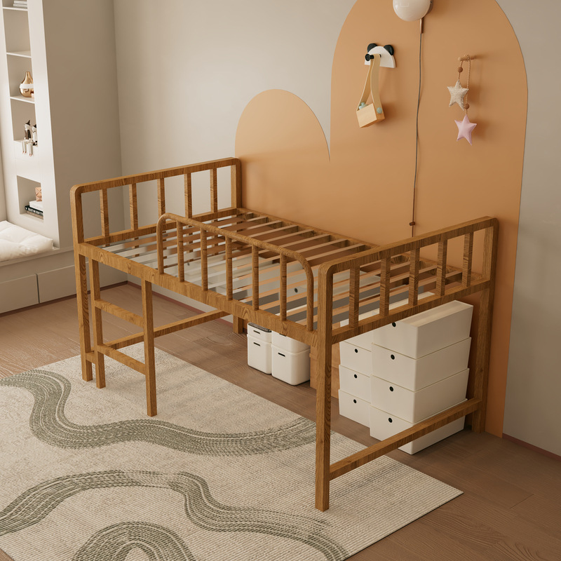Oak color stainless steel half height bed + 13 beams