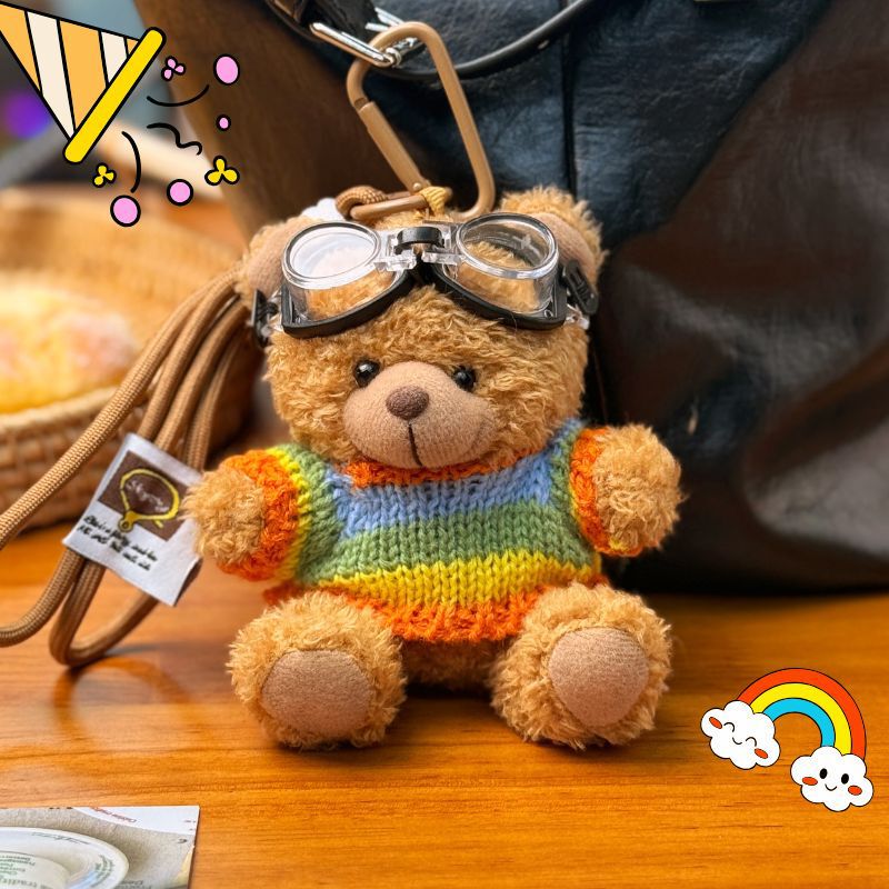 Cute Teddy Bear Plush Toy Children's Toy Popular Internet Celebrity Doll Bag Pendant Hot-Selling Small Commodity