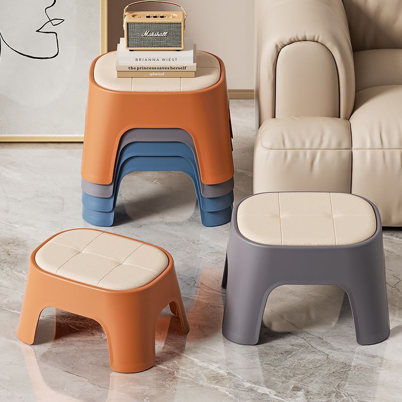 Thickened Plastic Stool, Household Low Stool, Living Room Coffee Table, Stackable Bathroom Anti-Skid Stool, Shoe Changing Kindergarten Chair