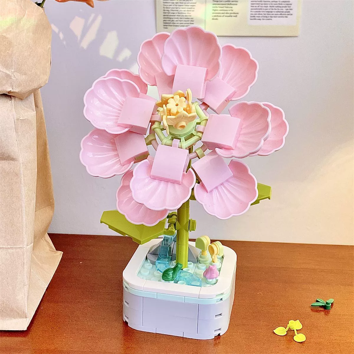 Конструктор (Diamond Horse) букет из кубиков DIY, миниатюрные цветы, подарок на день рождения