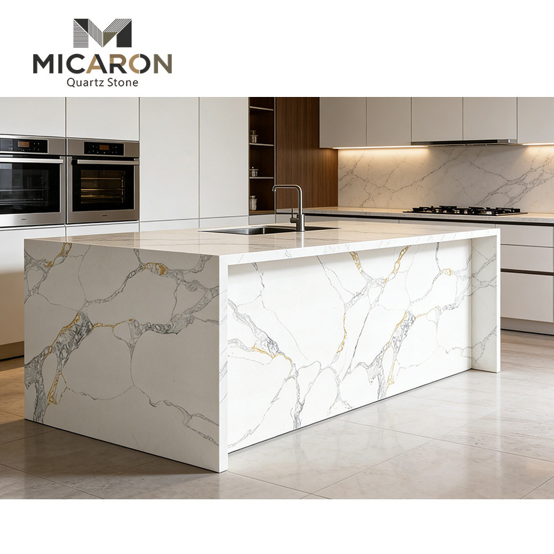 Quartz Carrara Stone Countertops, Kitchen Islands, Bathroom Sinks, Factory Price