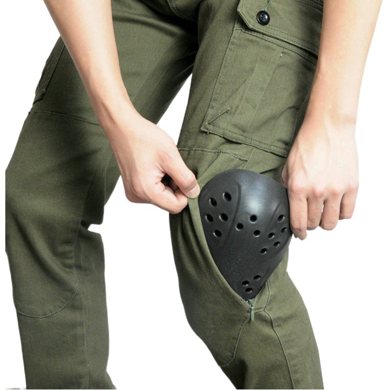 Volero motocicleta jeans hombres motocicleta multi-bolsa overoles tobillo-atado pantalones anti-caída equipo de protección estándar