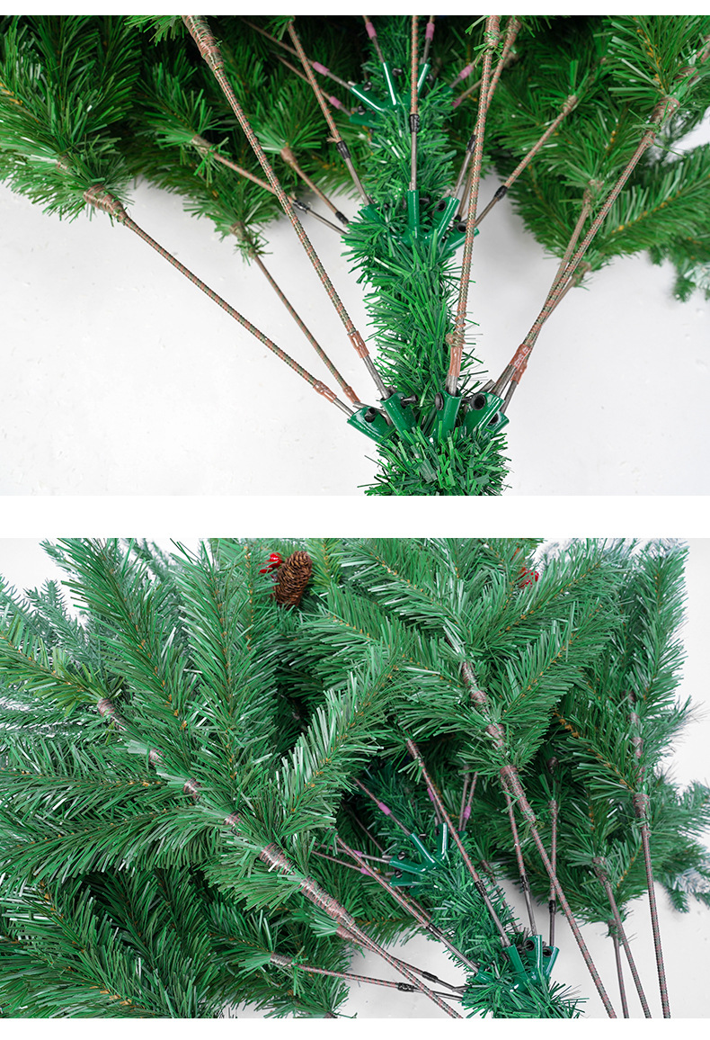 Albero di Natale transfrontaliero nuovo PE sottile neve verde simulazione decorazione natalizia palla di Natale albero appeso_voghion.com