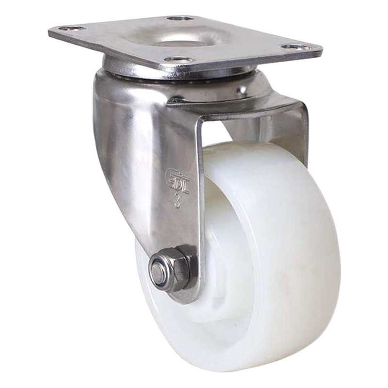 Rueda Giratoria de Nylon y Acero Inoxidable 3, 4, 5 Pulgadas S54-25 con Freno para Logística Industrial