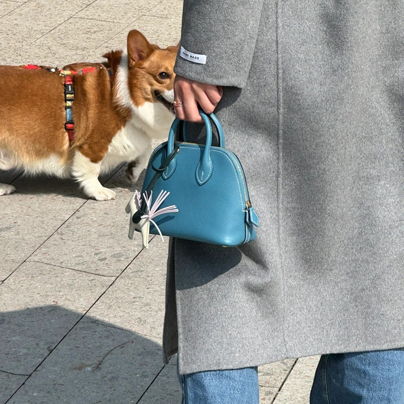 Handmade Wax Thread Sewn Mini Shell Bag First Layer Cowhide Ev Leather Bowling Bag Satchel Shoulder Crossbody Bag Women's Bag Handmade Wax Thread Sewn Mini Shell Bag First Layer Cowhide Ev Leather Bowling Bag Satchel Shoulder Crossbody Bag Women's Bag