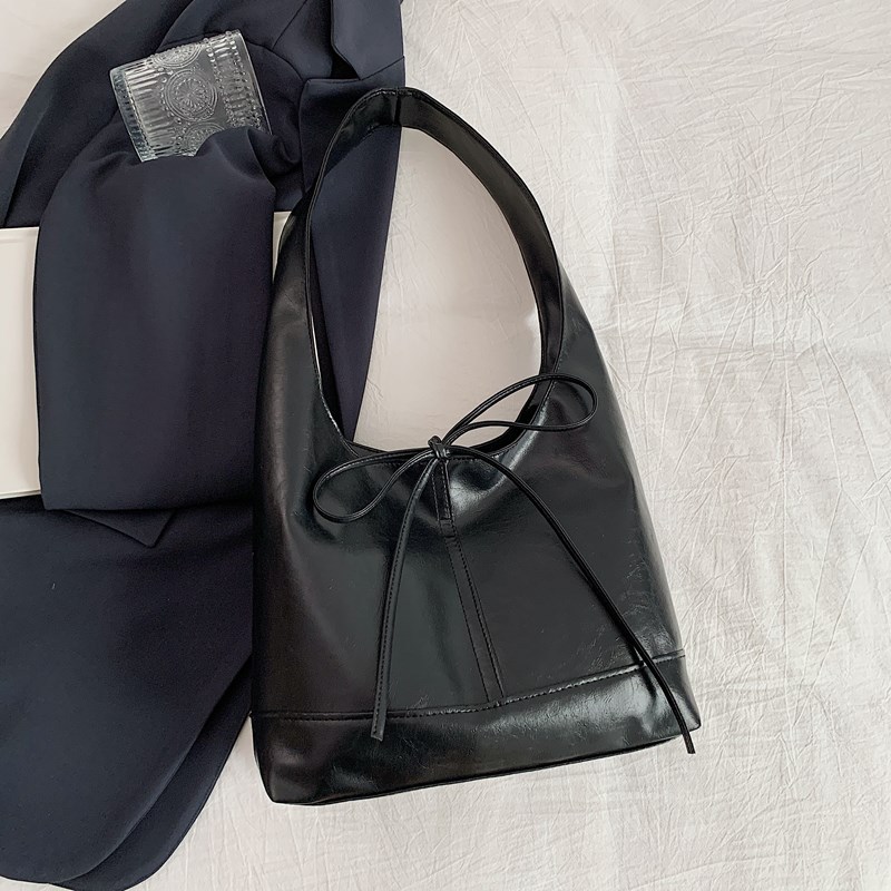 2024 otoño nuevo color sólido popular bolsas de brazo retro empalme bolsas de hombro cordón bolsas de mano bolsas de compras
