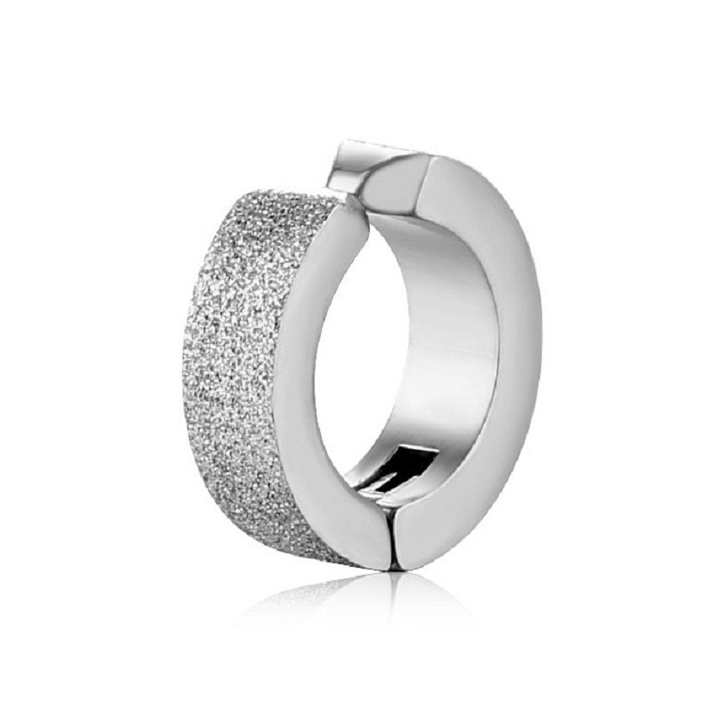 Orecchini a clip, bracciali e orecchini in acciaio inossidabile in titanio opaco stile coreano, accessori per le orecchie personalizzati in stile punk da uomo._voghion.com