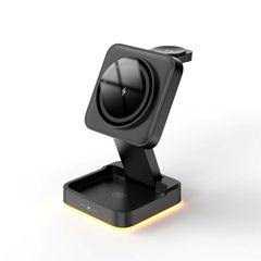 デスクトップ携帯電話スタンド折り畳み縦型適用アップル三合一マグネット吸引15w携帯電話無線充電器卸売り