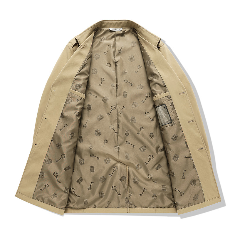 2024 Spring and Autumn New Windbreaker Men's Business Mid Length Coat Trendy Men's Wear 8 Colors_voghion.com