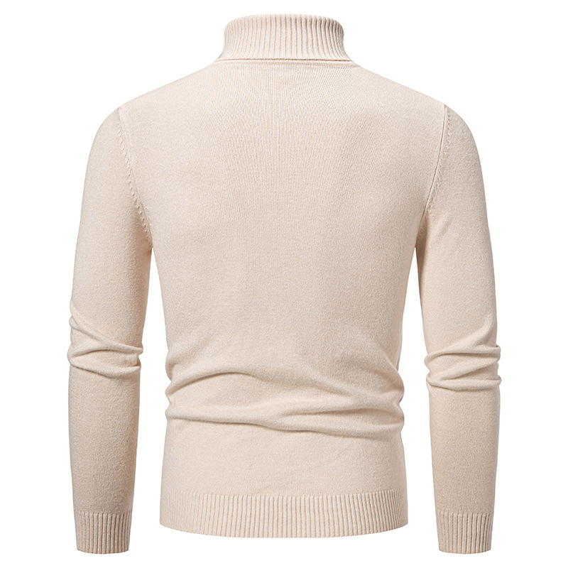 Men's High Neck Knit Sweater – Slim Fit Thermal Pullover For Layering Essentials_viptrois.com