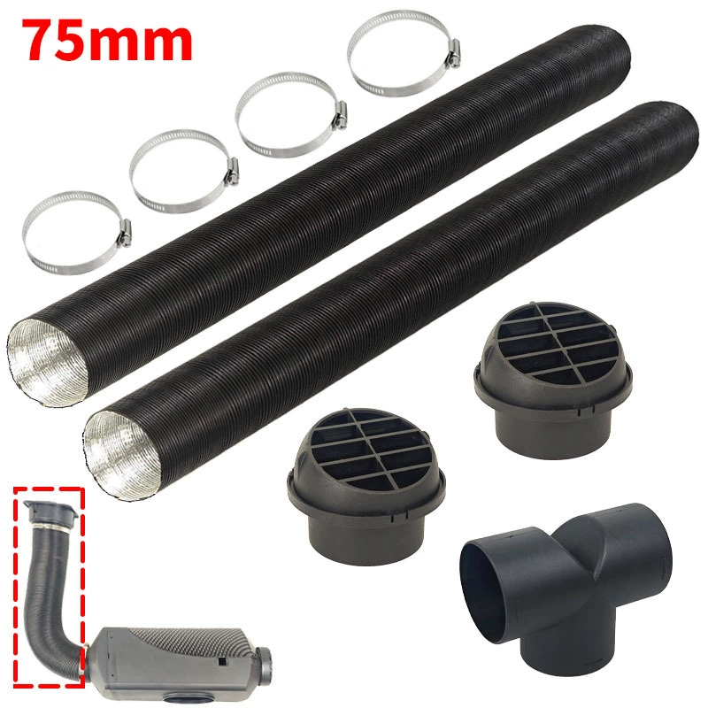75 мм дизельный нагреватель T 3 выходного разъема и 2 выхода воздуха и 2 трубы с подогревом черный