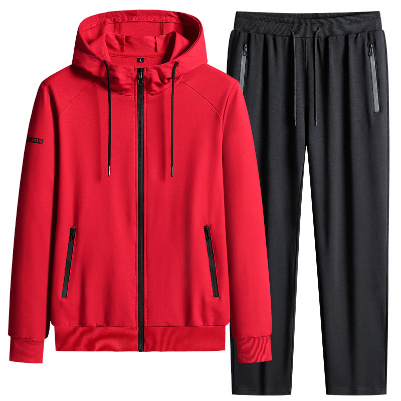 Suéter transfronteriza de primavera y otoño con capuzas de dos piezas de algodón puro juego deportivo casual para correr abrigo de ropa deportiva casual
