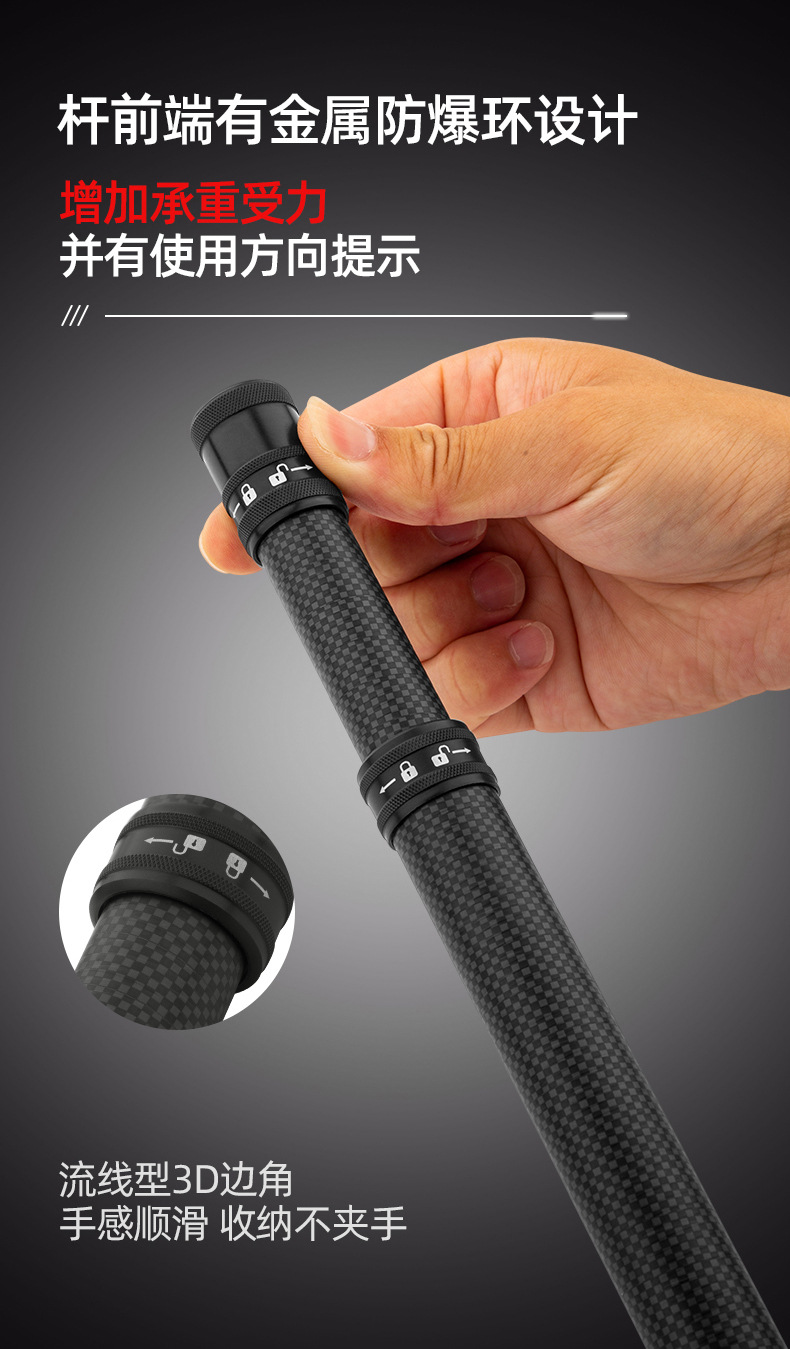 Carbon fiber inner positioning style canopy pole support camp column bold hard camping accessories with pole bag tent outdoor