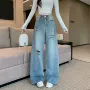 宽松显瘦直筒外贸牛仔裤
