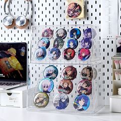 アクリルバーディスプレイラックデスクトップ透明はしごカードスロット収納ラックラウンドバッジアニメ穀物収納ボックス
