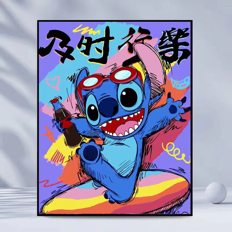 Pintura de aceite digital DIY hecho a mano dibujos animados Dibujos Animados fresa oso acrílico pintura aceite mural