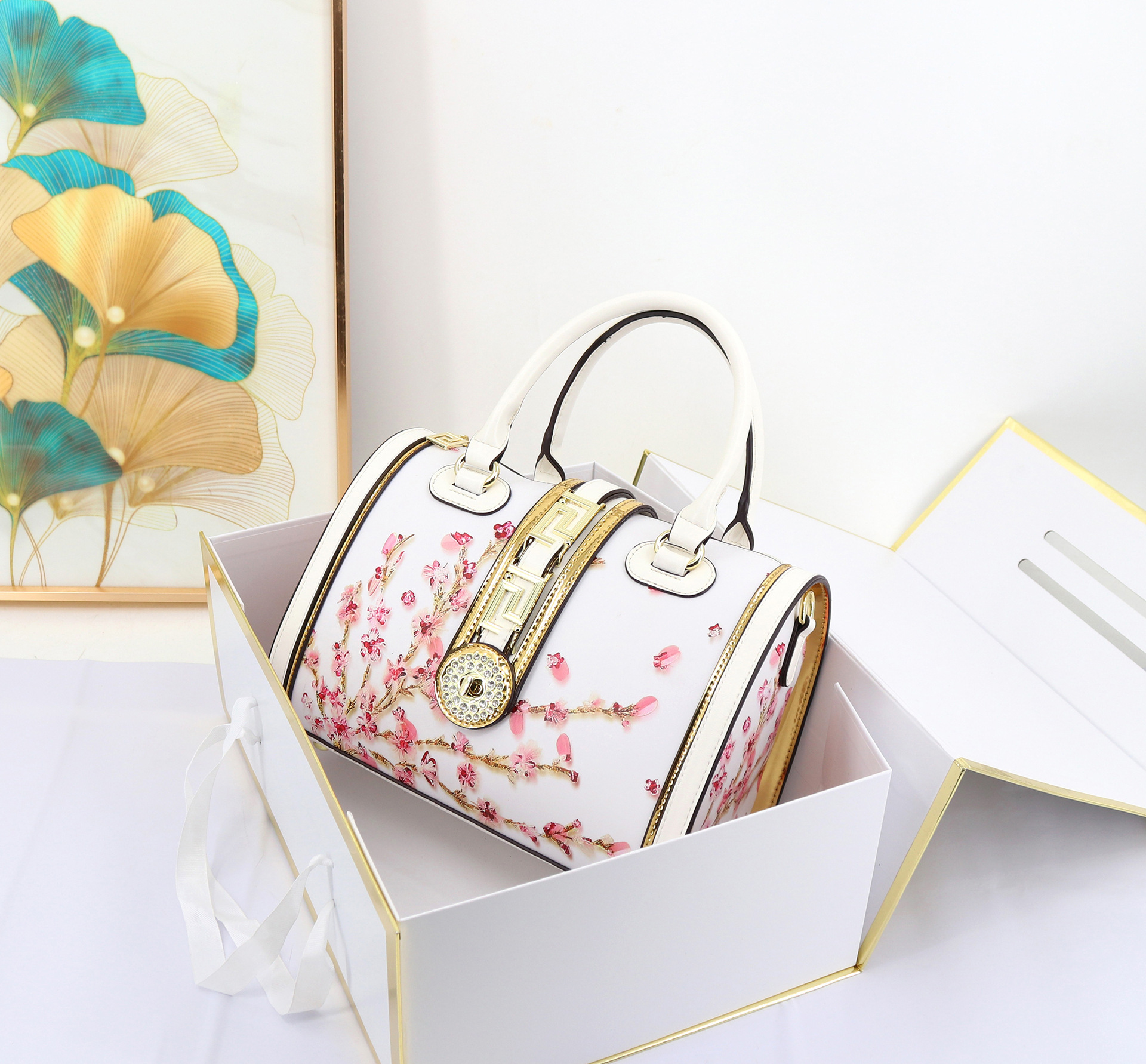 Bolso de Mujer Popular Transfronterizo Estampado, Bolso de Diseñador Texturizado, Bolso Tipo Almohada Laberinto, Bolso de Mano para Mujer