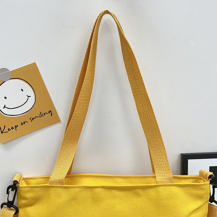 Large-capacity women's bag manufacturer in stock, fashionable Korean-style single-shoulder canvas bag, ins, high school and college students' hand-held tutorial bag undefined