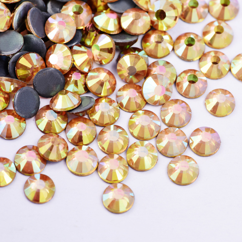 爆発的な輝きの平底イミテーションオパールラインストーン、衣類用アクセサリー、電気メッキガラスラインストーン、大型装飾品、DIYジュエリーアクセサリー材料