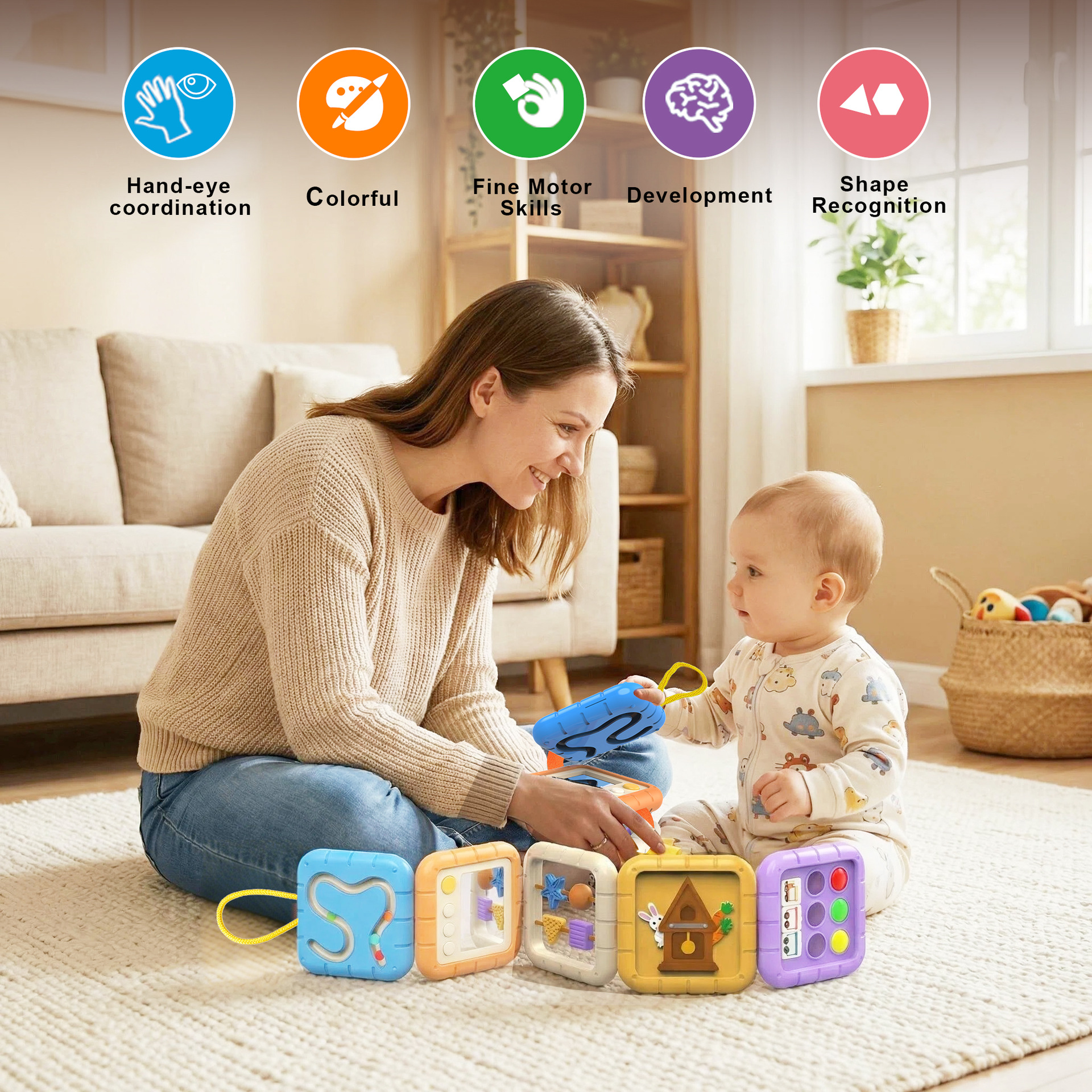 Busy Board Ayna Montessori Erken Eğitim Zeka Oyuncağı İnce Motor Becerisi Eğitim Oyunu Uluslararası Sertifikalı