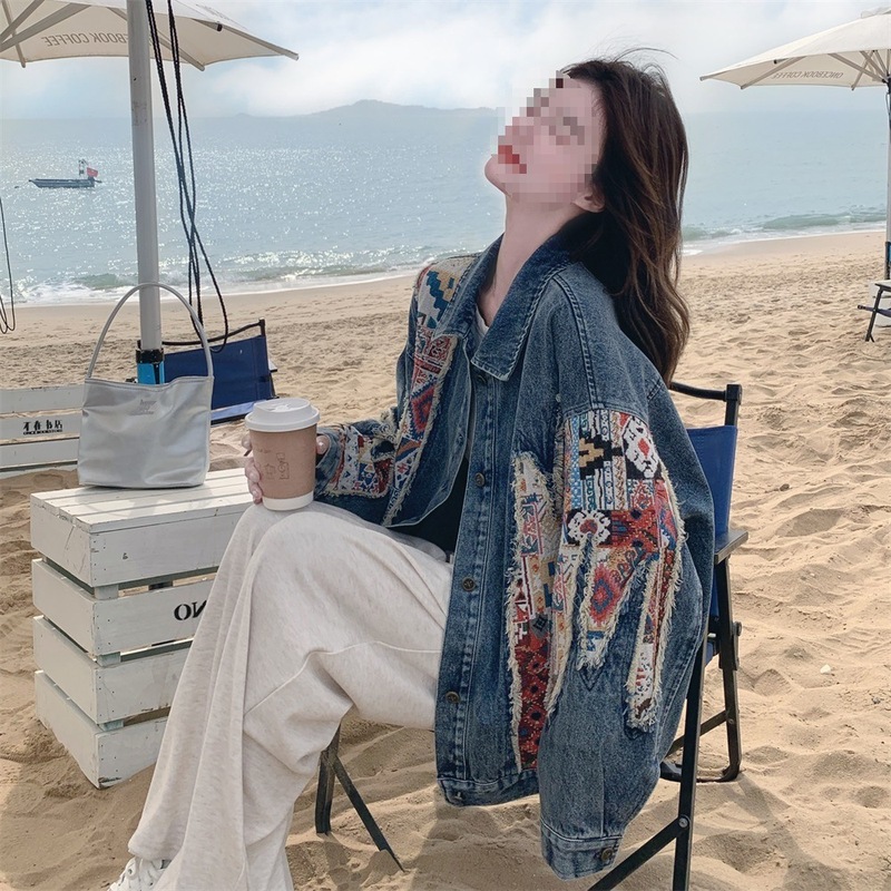 碎花刺绣牛仔外套女春秋2025新款甜酷炸街美式小众夹克上衣流行|undefined
