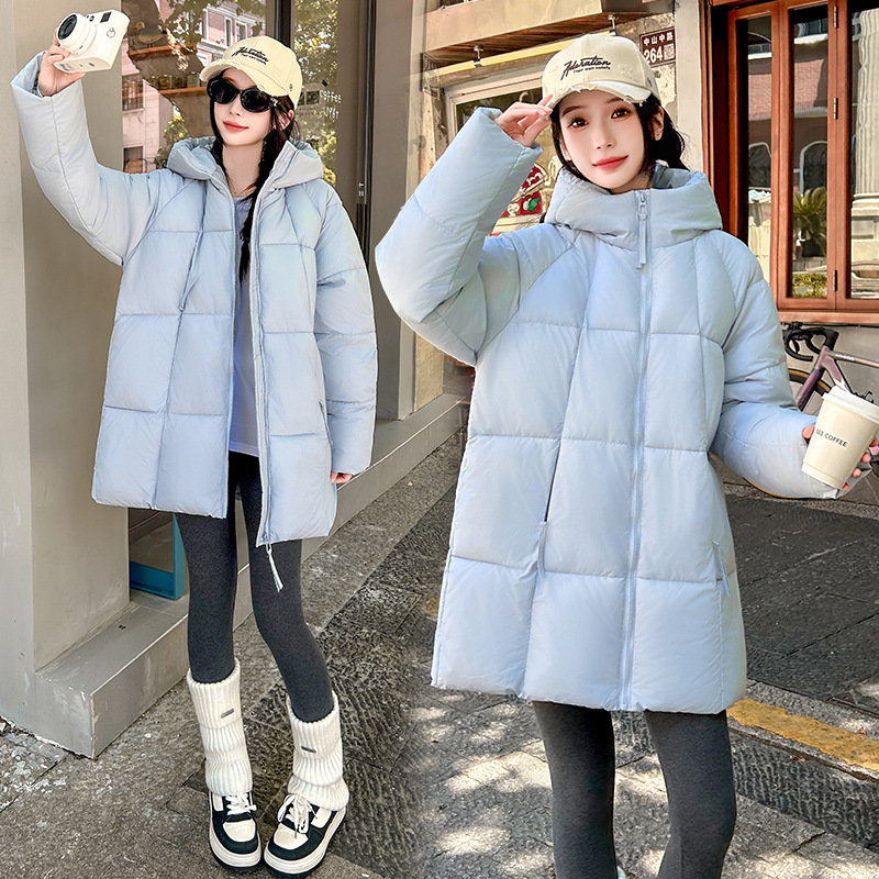 Nube de algodón puff para mujeres 2025 nuevo algodón encapuchado grueso chaqueta de algodón pequeño chaqueta de pan