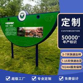 景区异型设计感教育宣传标识牌不锈钢烤氟碳汽车漆高清UV打印图案