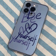 iP13创意文字手机壳适用于果11/12promax透明xsmax女xr全包潮8p软