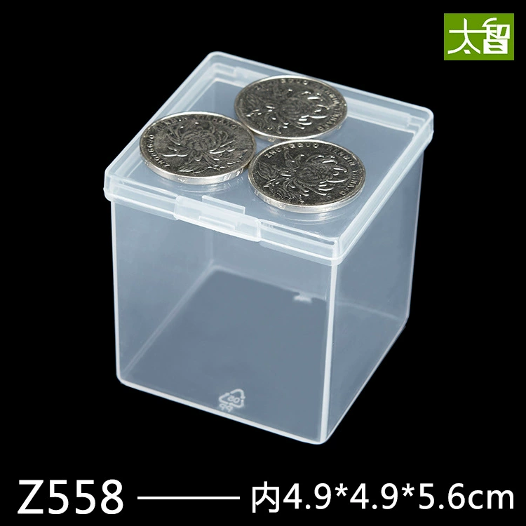 Factory wholesale Z558 square box transparent plastic box product original box hardware small storage box PP with cover
