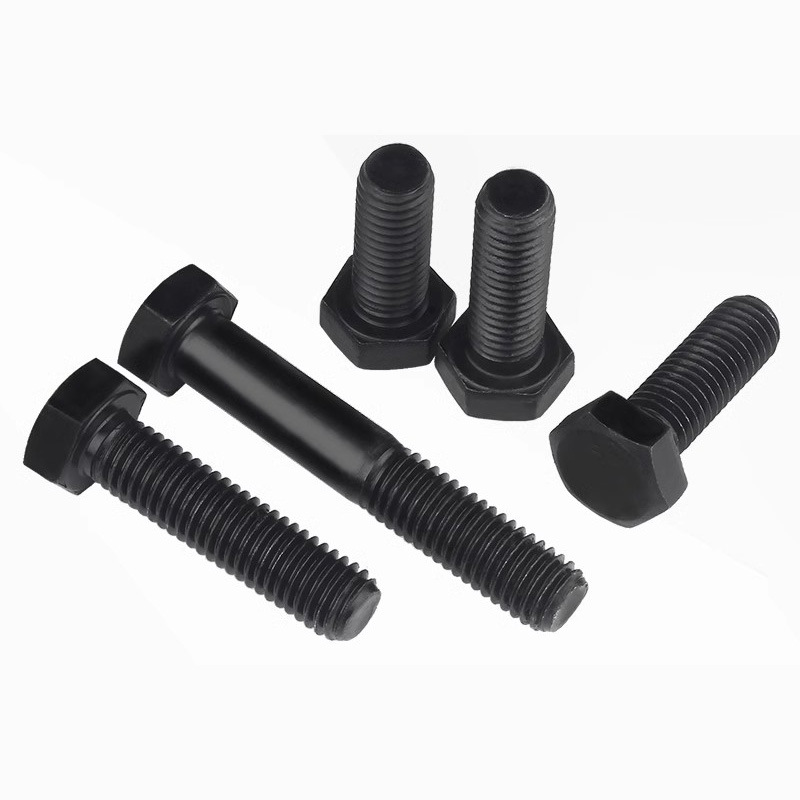 8.8 grade high-strength external hexagon screw, black hexagon head bolt, extended screw, anti tooth 