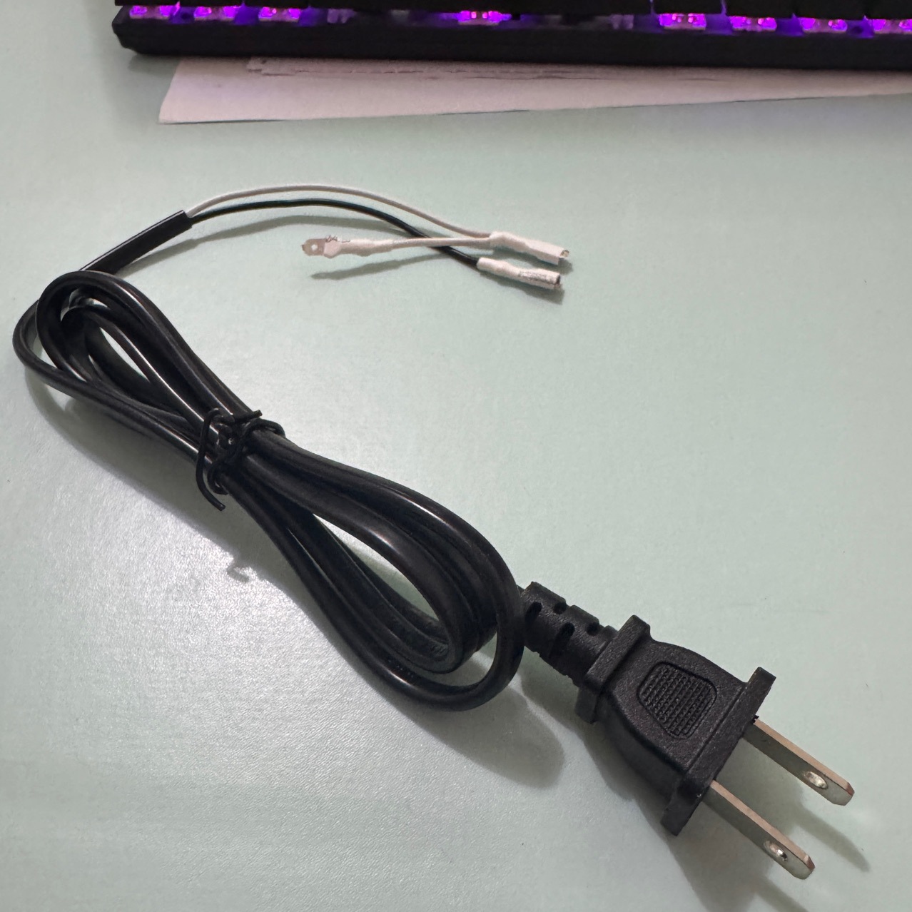 美标两插纯铜线芯二插头带插簧护套电磁炉电源线配件美标插头