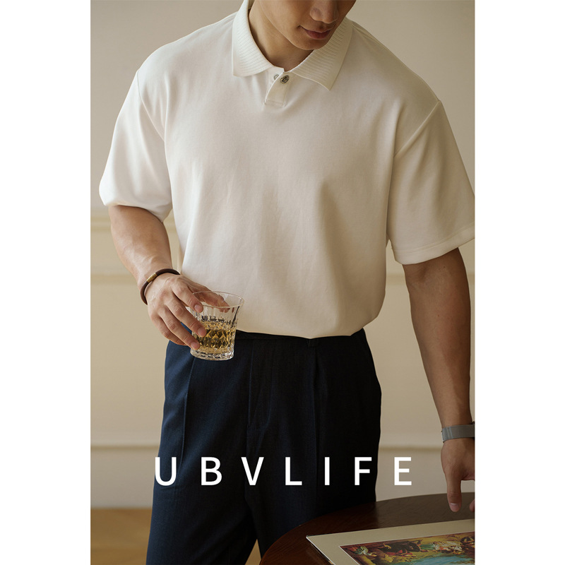 American Ice-Sense Air Cotton Classic Half-Open Polo Shirt for Men 2025 Summer Work Clothing Simple Breathable New Top