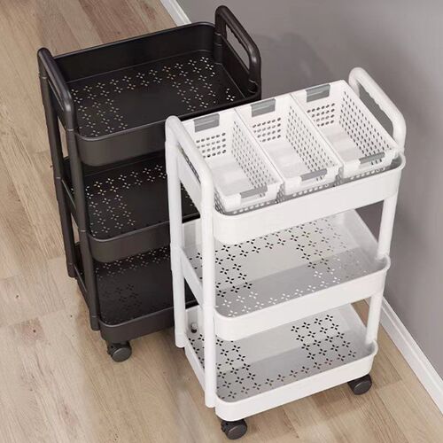 Small Cart Storage Rack Kitchen Floor Standing Bedroom Multi-layer Snack Mobile Bathroom Toilet Storage Shelf