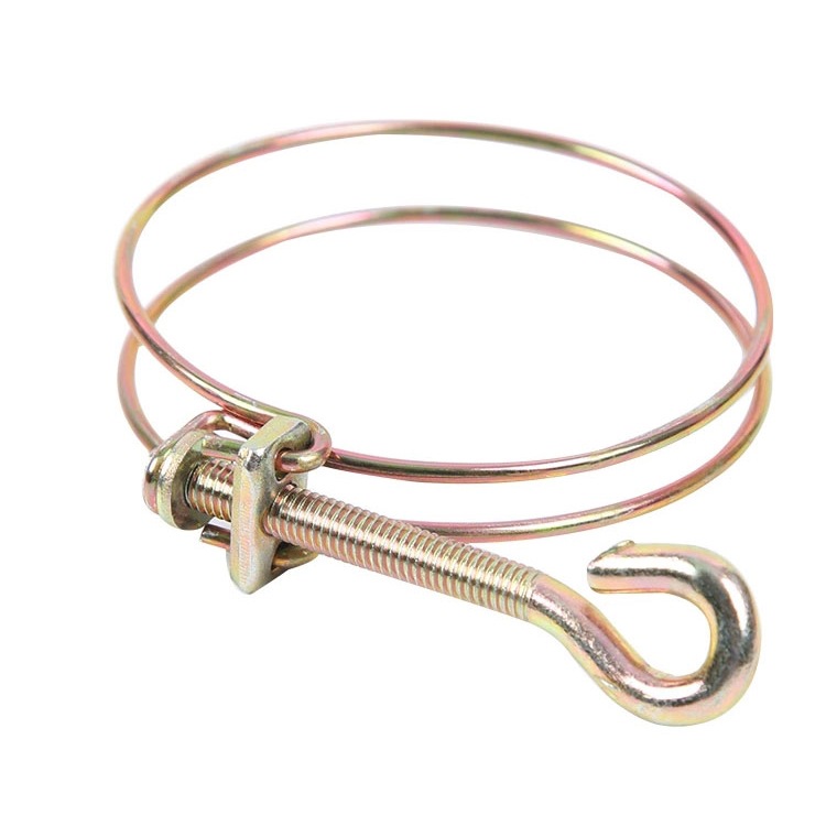 mango de doble abrazadera de alambre de acero abrazadera de manguera de garganta 2 / 3 / 4 pulgadas abrazadera de manguera de agua azul agrícola fijación de manguera contra incendios