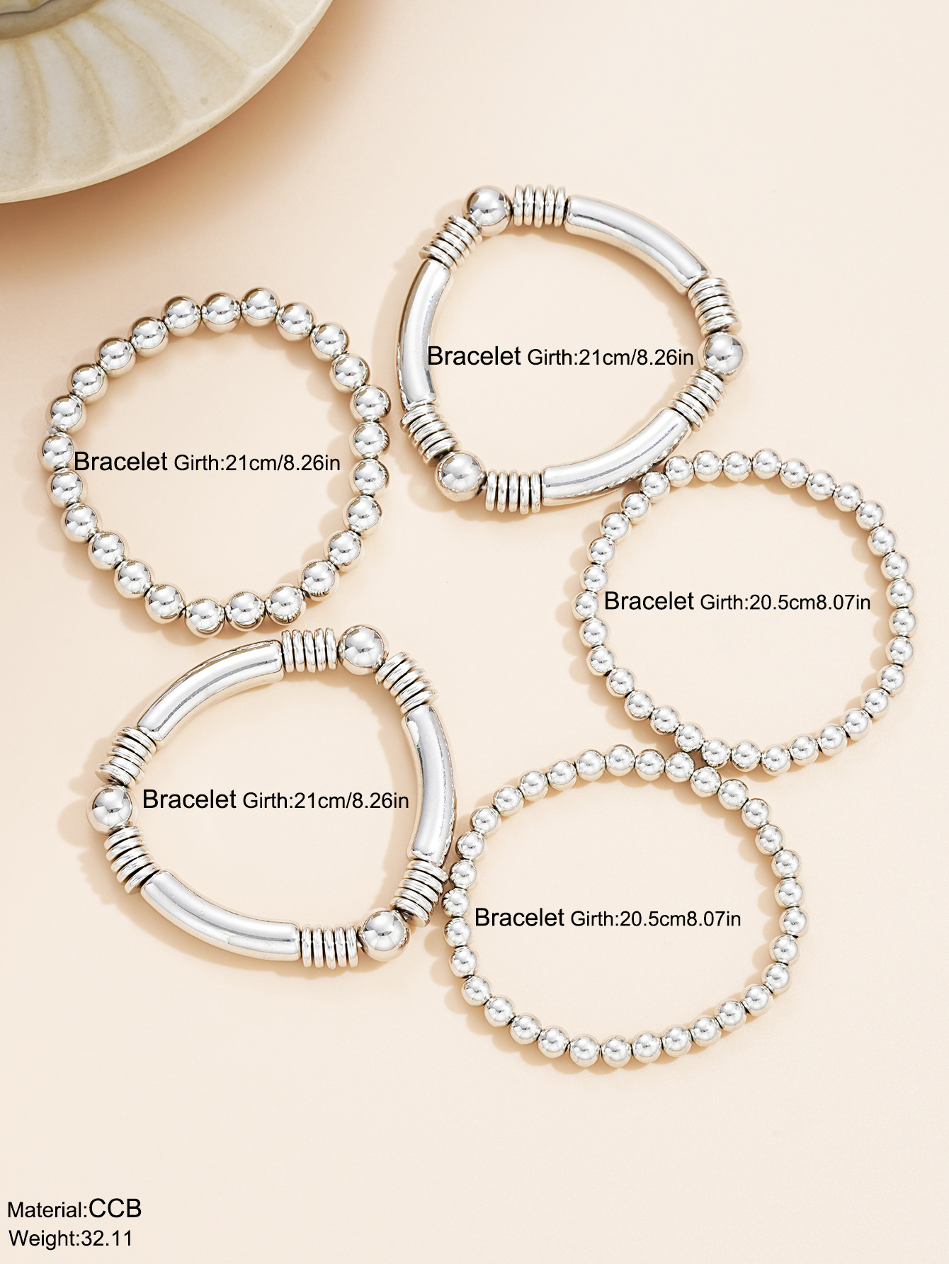 hot-selling CCB round bead bracelet Bohemian style personality stacking elastic bracelet bracelet jewelry_voghion.com