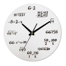 厂家供应MDF密度板创意学霸公式挂钟表书房客厅静音墙钟简约钟表