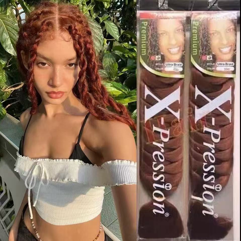 Xpression Braids Hair fibra química Jacque gran trenza 165g trenza africana extensión de cabello sucio falso encontrado