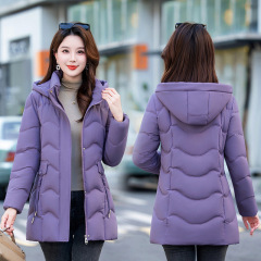 中长款修身显瘦加厚棉服女跨境外贸新款外套可拆卸保暖棉袄