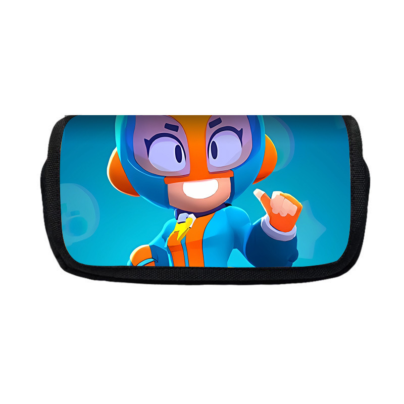 Nuevo salvaje bolsas de lápiz de estudiantes de gran capacidad caja de papelería personaje creativo de niños caja de lápiz doble lote transfronterizo