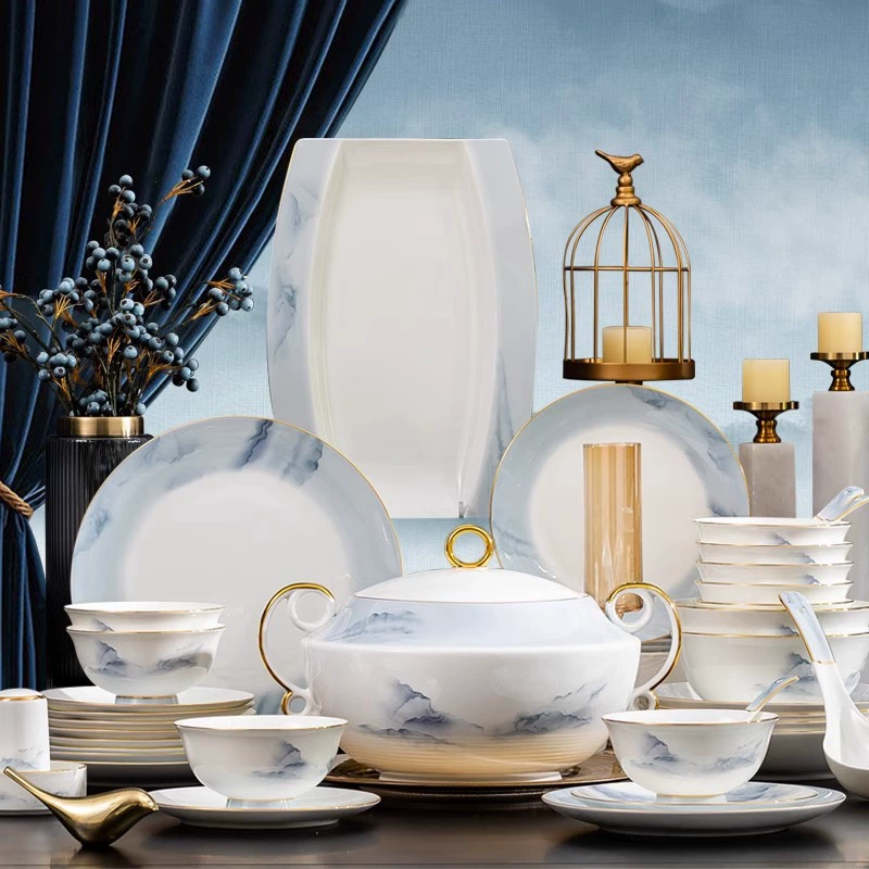 Китайская золотая роспись миска для риса домашняя Jingdezhen костяной фарфор высокий край высокая чаша для лапши рисовая чаша изысканная керамическая посуда светлая роскошь